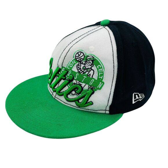 New Era Boston Celtics Spellout Script Hardwood Classic Snapback Cap Hat - Picture 2 of 7